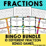 Operations with Fractions Bingo Game & Task Cards Bundle