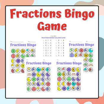 Preview of Fractions Bingo Game with 7 Player Cards | End of Year Activities 