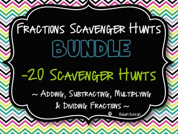 Preview of Fractions -  Scavenger Hunts Mega Bundle - 2 Bundles!