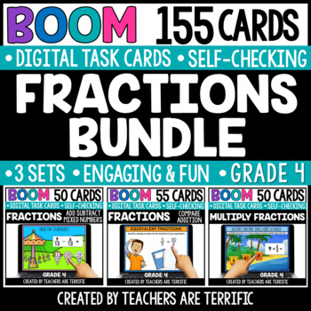 Preview of Fractions Bundle Grade 4  Boom Cards - Digital