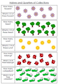 fractions bundle half quarters eighths and collections