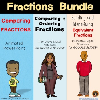 Preview of Fractions Bundle for Comparing Fractions and Finding Equivalent Fractions
