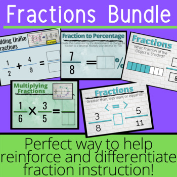Preview of Fractions Bundle of Boom Cards™