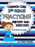 Fractions CCSS Pretest/Posttest for 3rd Grade