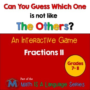 Preview of Fractions - Can you guess which one? Game II