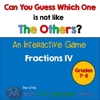 Preview of Fractions - Can you guess which one? Game IV