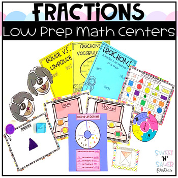 Preview of Fractions Center Activities and Math Craft