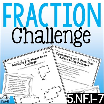 Preview of Fractions Challenge Worksheets & Task Card Challenge Activities for Enrichment