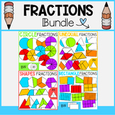 Fractions Clip Art Bundle | Rectangle, Circle, Unequal Fractions