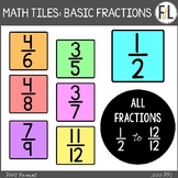 Fractions Clipart - Basic Fractions, Numerical Form - PAST