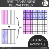 Fractions Clipart - Decimal Models, Semi-Transparent