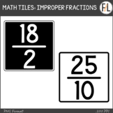 Fractions Clipart, Improper Fractions - Moveable - BLACK a