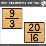 Fractions Clipart, Improper Fractions - Moveable - WOODEN 