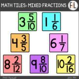 Fractions Clipart, Mixed Fractions - Moveable - PASTEL COLORS