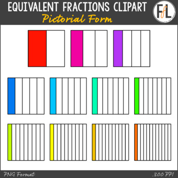Preview of Fractions Clipart - Squares - EQUIVALENT FRACTIONS