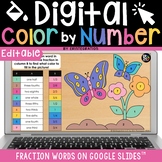 Fractions Color by Number Math Review Google Slides 2nd + 