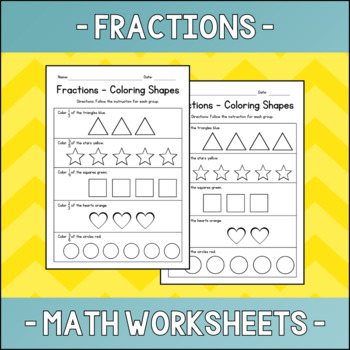 Fractional part of sets worksheets