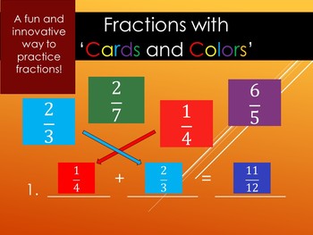 Preview of Fractions Colors and Cards