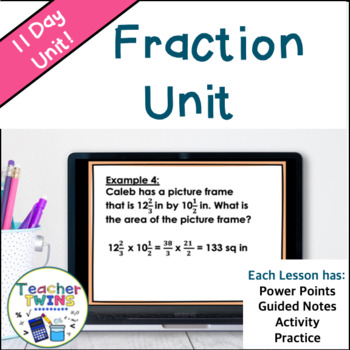 Preview of Operations with Fractions Unit - Add, Subtract, Multiply and Divide Fractions