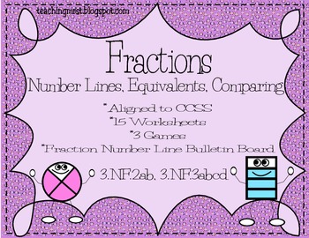 Preview of Fractions~ Comparing, Equivalents and Number Lines