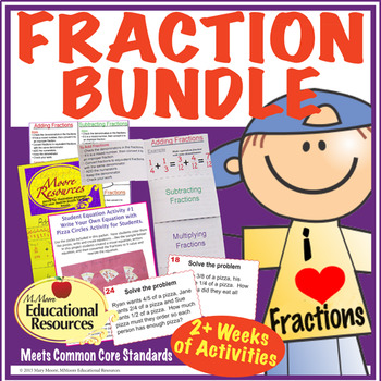 Preview of Fractions - Bundled Lessons - Interactive Notebook, Hands-On Learning, & More