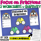 Fractions Worksheets and Craftivity: Story Problems, Impro
