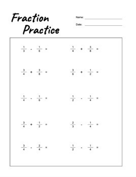 Preview of Fractions - Create your own Custom Problem Sets