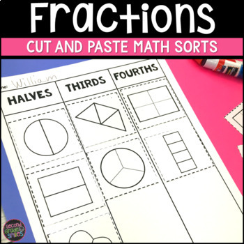 Preview of Fractions Cut and Paste Math Sorts