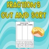 Fractions Cut and Sort Worksheet (Halves, Thirds and Quarters)