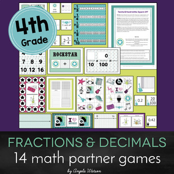 Preview of Fractions & Decimals 4th Grade: 14 Math Games