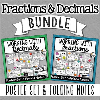 Preview of Fractions & Decimals - Anchor Charts and Folding Notes BUNDLE