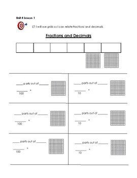 Fractions & Decimals (Illustrative Math - 4th grade - Unit 4, Lesson 1)