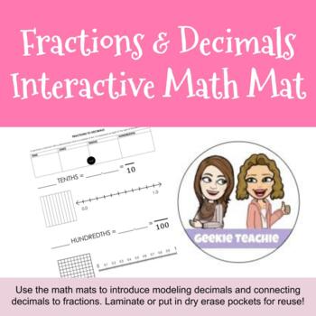 Preview of Fractions & Decimals Math Mat