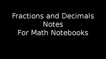 Preview of Fractions & Decimals Math Notes (Handwritten - Funny, Thorough, Rigorous)