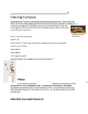 Fractions, Decimals, Percent - Catering Company math project