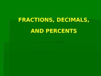 Preview of Fractions, Decimals & Percent Conversions PowerPoint Lesson