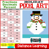 Fractions, Decimals, Percent Holiday PIXEL ART Distance Le
