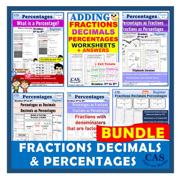 Preview of Fractions Decimals & Percentages Bundle