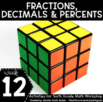 Preview of Fractions, Decimals & Percents 6th Grade Math Stations Now® Math Game Activities