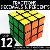 Fractions, Decimals & Percents 6th Grade Math Stations Now