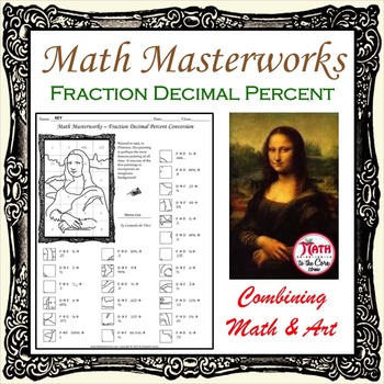 Preview of Fractions Decimals Percents Conversion - Math Masterworks Coloring
