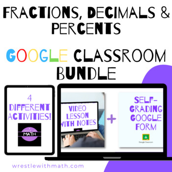 Preview of Fractions, Decimals & Percents Google Form Bundle – Perfect for Google Classroom