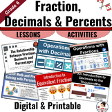 Fractions Decimals Percents | Grade 6 | Lesson and Activit