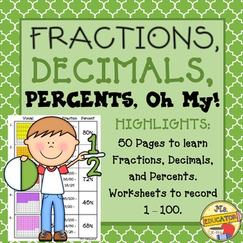 Preview of Fractions, Decimals & Percents, Oh My! -