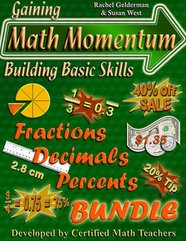 Preview of Fractions, Decimals & Percents Quick Reference Guide/Review with Examples Bundle