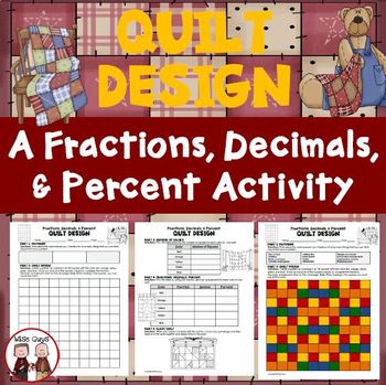 fractions decimals percents quilt activity by wise guys tpt