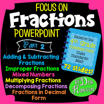 Preview of Fractions and Decimals PowerPoint Lessons for 4th Grade: Part 2
