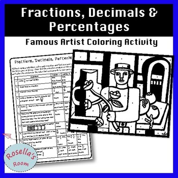 Preview of Fractions, Decimals and Percentages Coloring Activity