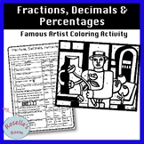 Fractions, Decimals and Percentages Coloring Activity