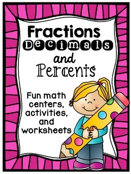 Preview of Fractions Decimals Percents (Fun Games Worksheets and Activities)